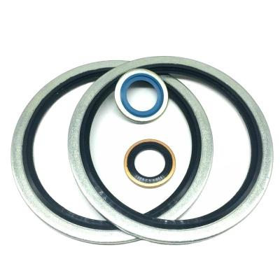 China Static Seal For Metric Size Hydraulic High Quality Ring Shaped Metric Compound Ring Shape Metal Adhesive Rubber Gasket Gasket Threaded Connection Metric Compound Carbon Steel Gasket for sale