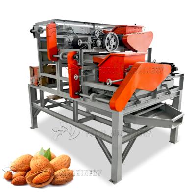 China food & Beverage factory factory supply cerasus humilis cracking shelling machine/badam almond sheller production line/badam breaking machine for sale