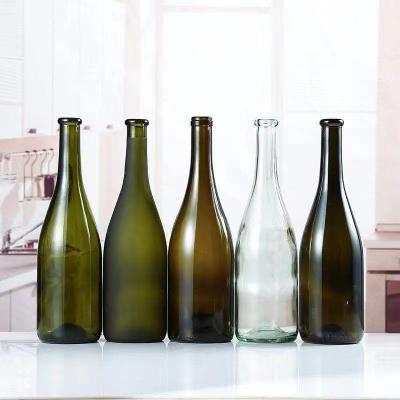 China Beverage Liquor Wine Storage CLEAR CHAMPAGNE SPARKLING WINE 750ML GLASS WINE BOTTLE for sale