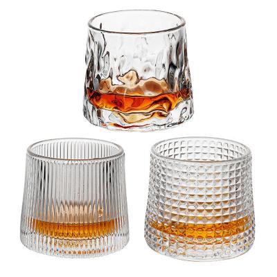 China Brandy Snifter Whiskey Glass Spin 360 No Tumbler Fall Classic/Postmodern Restaurant Wine Glasses Bar New Design XO Chivas Whiskey Rock Top Cup for sale