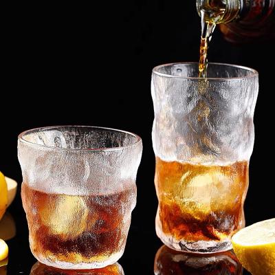 China Simple Viable Pattern Whiskey Glacier Wine Glass Drinks Lead Free Glass Cold Cup 300ml for sale