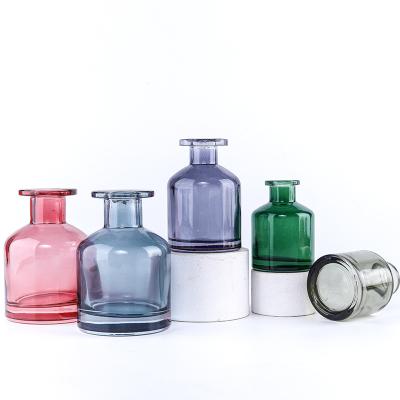 China Hot Cosmetic Empty Spun Glass Tubular Black Glass Aromatherapy Diffuser Perfume Bottle for sale