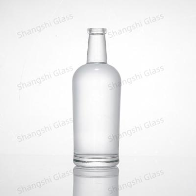 China 200ml 375ml 500ml 750ml 1000ml Empty Clear Round Flint Liquor Wine Whiskey Vodka Tequila Tequila Glass Bottle With Cork Sealed Lid for sale