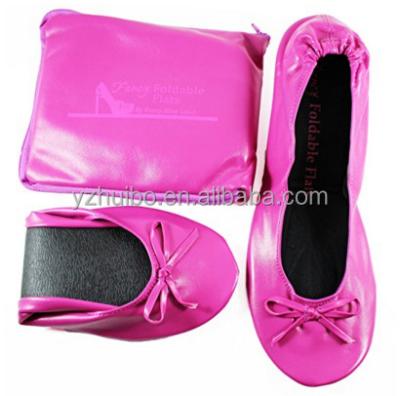 China Woman Latin Dance Shoes Folding Ballet Flats Travel Portable Weddings Parties Bridal Shoes. for sale