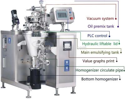 China 10L het homogeniseren van Vacuüm Emulgerende Mixer voor Kosmetische Lotion Te koop