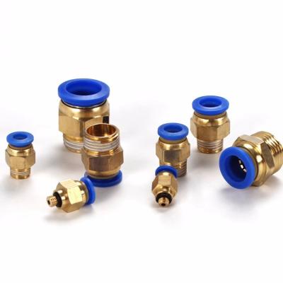 China Building Material Shops Pneumatic gas pipe quick connector air compressor air pump thread quick insertion straight-through connector for sale