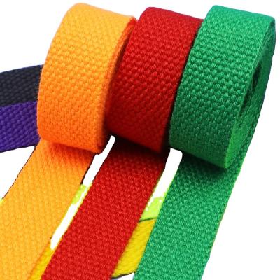 China Custom Multi Color Cotton Canvas Webbing Organic Polyester Cotton Webbing Garment For Bag Strap for sale