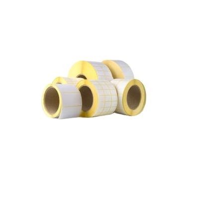 China Waterproof Self Adhesive Paper Waterproof Thermal Label Roll With Yellow Sticker Paper for sale