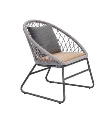 China UV Resistance Outdoor Garden Chair Rope Outdoor Dining Chair With Cushion for sale