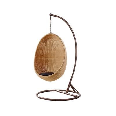 China UV Resistance Outdoor Hanging Chairs PE Round Rattan Egg Chair For Home And Patio for sale