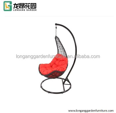 China UV Resistance Outdoor PE Wicker Hanging Chairs Garden Swing Chairs Patio Wicker Chairs for sale