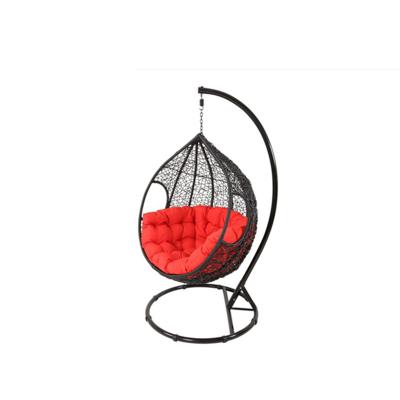 China UV Foldable Rattan Wicker Outdoor Garden Chair Egg Resistance Swing Hanging Chair with Metal Stand for sale