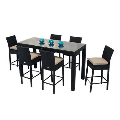 China Dining Table And Chairs Durable Overnight Rattan Hotel Restaurant UV Resistance PE Outdoor Bar Furniture for sale