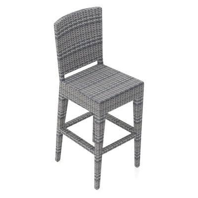 China High Resistance UV Gray PE Rattan Bar Stool With Or Without Cushions For Hotel Restaurant Near Club for sale