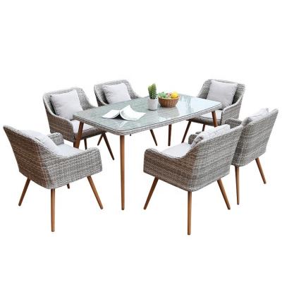 China Factory delivery outdoor garden furniture table chair PE UV resistance garden dining set ratan for sale