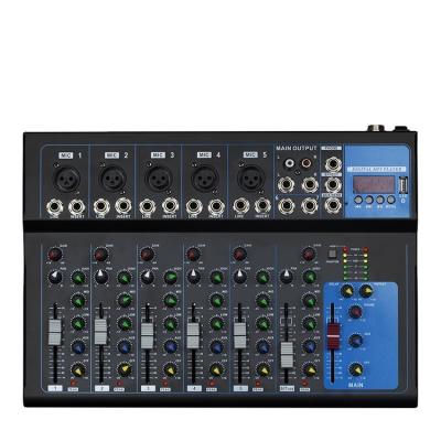 China Stage Performance F7 7 Channel Mixer Bluetooth USB Small Size Wireless Audio Playback For Stage Performance Professional DJ Music Mini Audio Mixer for sale