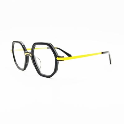 China Hand-polished classic acetate frame; Rated to universal fit; Professional Manufacture Optical Cool Fashion Vintage Acetate Eyeglass Frame Irregular Eyeglass Frame for sale