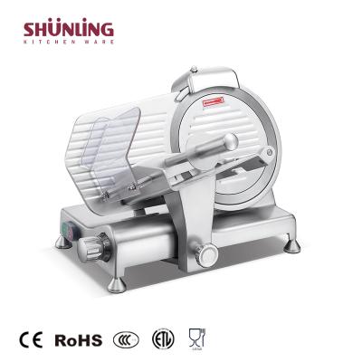 China Professional Meat Processing Machine Equipment Kitchen Hotels 250mm Aluminum Anodized Beef Meat Slicer for sale