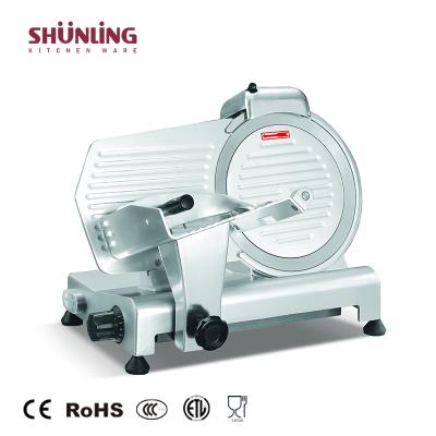 China Hotels 250ES-10 professional manual kitchen counter top meat slicing machine with switch CE approval safty meat slicer for sale