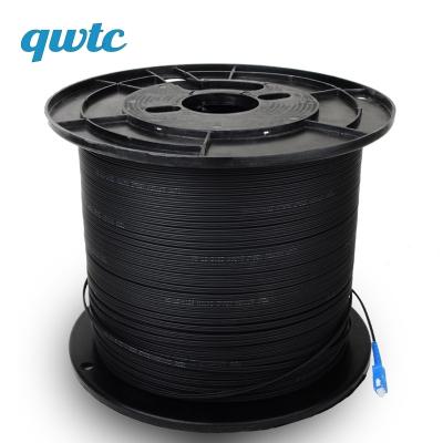 China Customized Wholesale Indoor Outdoor FTTH Simplex 1core 400m 1km FTTH Drop Cable Fiber Optic Patch Cord Singlemode Outdoor SC UPC APC G657A for sale