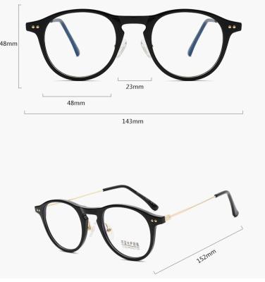 China Retro Korean Retro Sight Optical Device Computer Blocking Anti Glass River Blue Light Metal Frames Glasses for sale