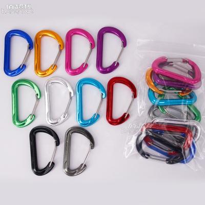 China Start easily 10 pcs 6 D aluminum alloy spring carabiner hooks for sale