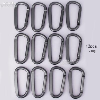 China High Quality 8 D Snap Carabiner Combination 12pcs Aluminum Alloy Fishing Hooks for sale