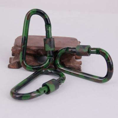 China Retail Industry Camouflage Aluminum Alloy Locking Carabiner Hooks for sale