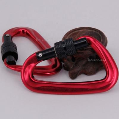 China 7075 Aviation Aluminum Locking Carabiner Climbing Hooks D Shape Wire Door for sale