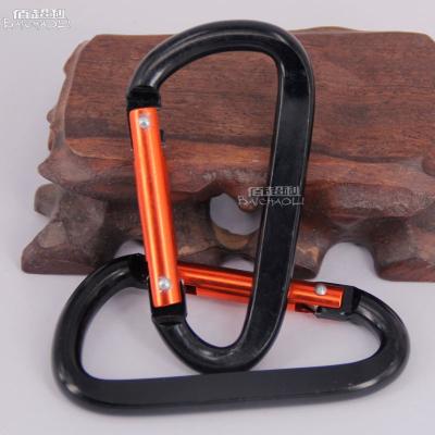 China 8 Multifunctional Aluminum Alloy Rivet Carabiner Double D Spring Hooks for sale