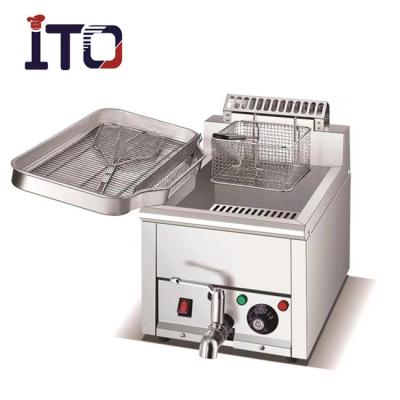 China BD-12LE Automatic Temperature Control Stainless Steel 12L 1 Tank Basket Table Top Electric Fryer With Oil Filter Pan for sale