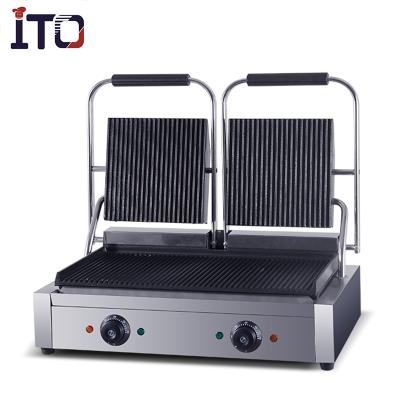 China High Quality Commercial Kitchen Equipment ASQ 813 Stainless Steel Sandwich Panini Grill/Press Griddle Panini Grill/Electric Grill Sandwich for sale