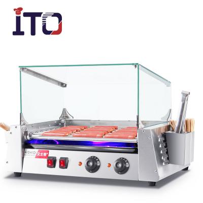 China Hotels ASQ 007 Commercial Snack Machine Hot Dog Grill Machine Electric Hot Dog 7 Rolls for sale