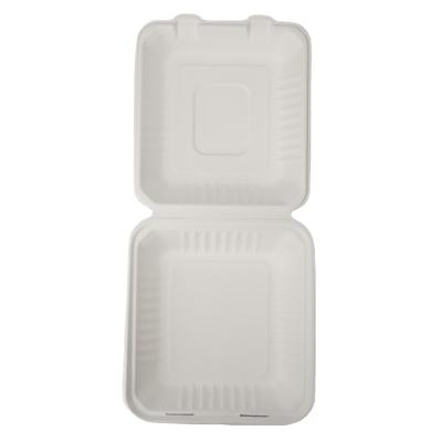 China No Smells Degradable Sugar Cane Container , Bagasse Takeaway Food Container Box for sale