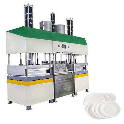 China Semi Automatic Biodegradable Bagasse Plant Sugar Cane Pulp Molding Disposable Tableware Forming Machinery for sale