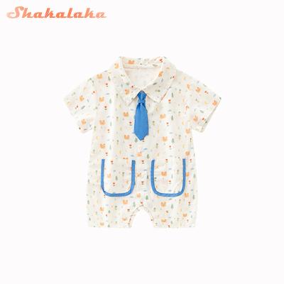 China Baby Summer Princess Wave Dot Design Breathable Infant Toddler Girl Dress Smocked Romper Baby for sale