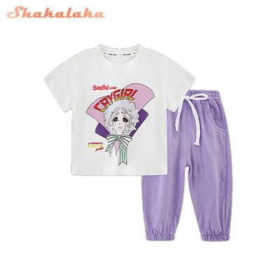 China Other Girls Summer Suits 2022 New Western Style Fashionable Children's Girl's Girl's Clothing Lovely Casual Baby Summer for sale