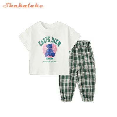 China 2022 Summer Casual Children 2 Pcs Girls Clothing Sets Kids Clothing T-shirts Pants Pants Sets for sale