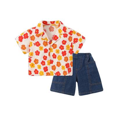 China 2022 New Arrival Babies Summer Short Sleeve Blouse Fashion Breathable Infant Girls Flower Shirt Clothing for sale