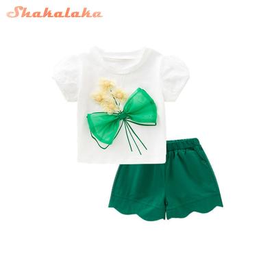 China Anti-wrinkle girls summer new style fashionable children's two-piece suit 2022 short-sleeved suit for sale