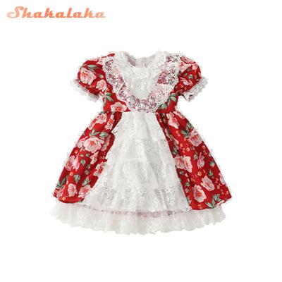 China Breathable Hot Cute Princess Breath Sleeve Party Wear Flower Dresses Lace Short Toddler Kids Babies For Girls for sale