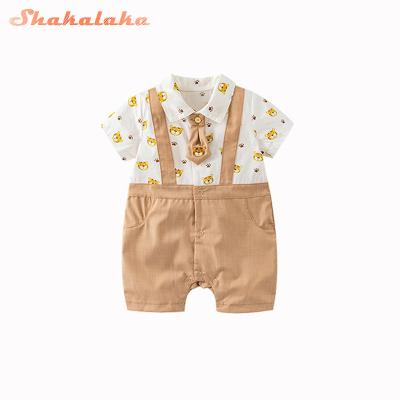 China One-Piece Romper Loose Baby Apricot Baby Overalls Summer Cute Newborn Short Viable Rompers Wholesale for sale