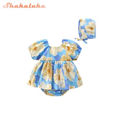 China Viable High Quality Children's Boutique Girls' Boutique Sleeveless Dress Princess Dress Set Cute Flower Costume For Baby for sale