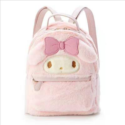 China Lightweight Soft Plush Backpack With Adjustable Straps Zippered Cute Fluffy Pocket Bag for sale