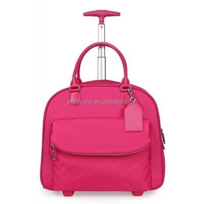 China Customized Sizes Polyester Trolley Bag, Packable Tote With Oversized Wheels for sale