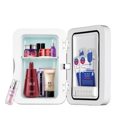 China Portable THERMOELECTRIC Beauty Fridge Cooler and Warmer Electric Mini Skincare Fridge with Mirror for sale