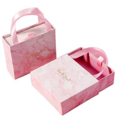 China Gift Box With Handle Customized Design Packaging Box Drawer Gift Box Marble Gift Box With Handle for sale