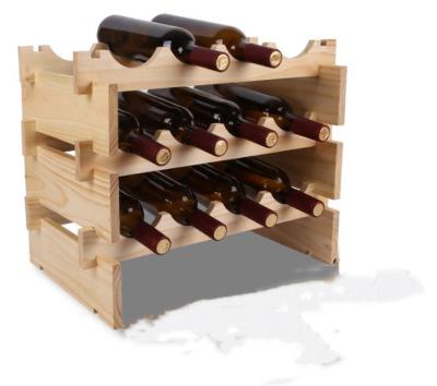 China Wooden Wine Rack Wine Rack Bottle Display Wooden Wine Rack 3 Bottles 12 Layers for sale