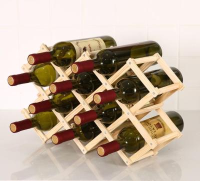 China Hot Sale 6pcs Wooden Wine Rack Wine Rack Wine Bottle Display for sale