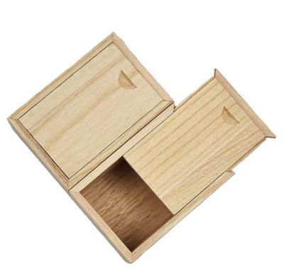 China Cheap Hot Sale Quality Pine Wood Drawer Box (Charred) Pine Wood Log Drawer Gift Box Type Sliding Lid for sale